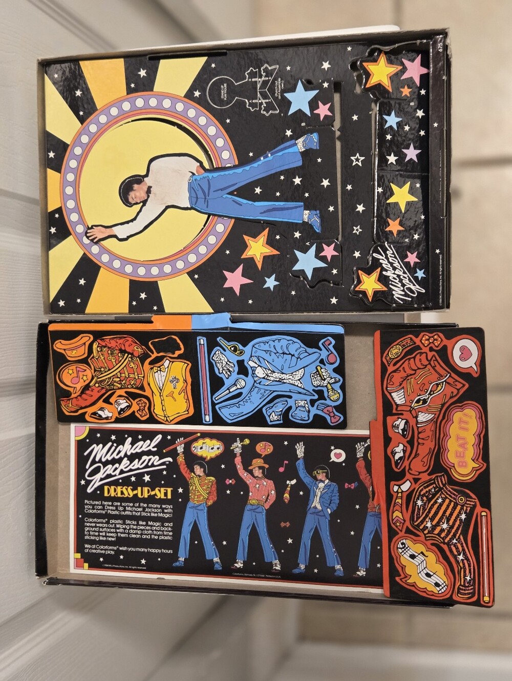 Vintage 1984 Colorforms Michael Jackson Dress Up Set - Preowned - King of Pop MJ - Picture 3 of 7